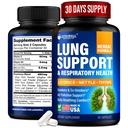 Slutt å røyke Aid for Lung Cleanse & Health - Laget i USA - Lung Detox med Licorie Root, Ginger & Nettle Root, Grønn Te, Thyme & Oregano Leaves for Lung Clear Support & Stress Relief - 60 Kapsler