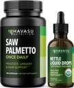 HAVASU NUTRITION Stinging Nettle Leaf Ekstrakt flytende dråper (60 serveringer) & så Palmetto Kapsler (100 Serveringer)