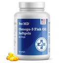 Kjæledyr MD – Omega 3 Fish Oil Supplement for hunder – Hud og Coat Support for hunder – 180 Softgels