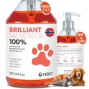 Salmonolje for hunder - Sunn hud & Coat, Alle naturlige norske fiskeolje mattilskudd for kjæledyr, Omega 3 EPA DHA, Ideell for shedding, allergi, kløe, tørr hud, ledd & bein helse - 16,9 Oz
