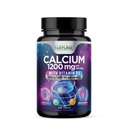 Kalsium 1200mg med vitamin D3 for best absorpsjon - Advanced Bone Support Supplement, 1200 mg kalsiumkarbonat & 1600 IU vitamin D3, langsom frigjøring for immunstøtte, lett å svelge, 120 tabletter