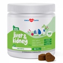 Melk Thistle for hunder - 90 Myke Chews - Liver og nyre støtte - lever støtte med EPA & DHA - Detox - Liver Supplement for hunder med Choline og L-Arginine.