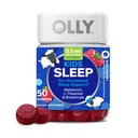 OLLY Kids sove Gummy, Noen ganger søvn støtte, * 0.5mg Melatonin, L-Theanine, bringebær flavored, 50 eller 25 dagers forsyning - 50 greve