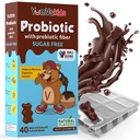 YumVs probiotika for barn med prebiotisk fiber sukker gratis sjokolade Chewable kosttilskudd - kosttilskudd Chewables for digestive helse - barn, barn og tenåringer 60 greve