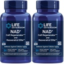Livsforlengelse NAD+ Cell regenerator og resveratrol Elite, NIAGEN nikotinamid riboside, trans-resveratrol, quercetin, fisetin, for langvarighet, energi og oksidativ stress, 30 vegetarisk kapsel