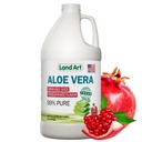 Land Art Pure Aloe Vera Juice - Pomegranate Flavored - Cold-Processed - Indre Filet fra organiske ferske blader fra Texas - Aid- 64 fl oz