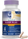 NEURIVA Sleep Plus med 4-i-1 fordeler - klinisk testet Ashwagandha, L-theanin & melatonin - Reduser stress, falle søvn raskere, forbedre søvnkvaliteten, våkne opp forfriskende *, 58ct kapsler
