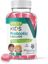 Viteey Probiotic Gummies for Kids - 5 milliarder CFUs - Probiotika Kids lindring, Naturlig immun & Digestive Helse Support - Vegetarisk, Gelatinfri, GMO Gratis - Tasty Berry Flavored Gummy