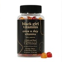 Svart Jente Vitaminer En gang om dagen - Kvinner Multivitamin Gummy - Vitamin A, B, C, E og Zinc. Multivitamin for kvinner, Immunstøtte. Vegansk, Glutenfri. Laget i USA (30 dagers forsyning, jordbær)