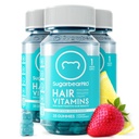 SuckerBearPro Hår Vitamin Gummy 3 måneders forsyning ekstra styrke Biotin 6000mcg, vekst for menn og kvinner, Vegansk vitamin B12, MSM, Inositol, Omega 3, Elderbær, Certifisert Kosher, Halal, Cruelty-Free