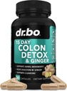 Colon Cleanser Detox for Vekt Flush - 15 dagers Colon Cleanse piller med Ginger - Rask naturlig laxativ, meridian relief, Bowell bevegelse kosttilskudd for intestinal mage Bloating Gut Taps Support