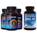 BioEmblem Antarktis krill olje Supplement Turmeric Curcumin med klinisk studert TurmiPure - Felles støtte, sunn inflammasjon Turmeric kosttilskudd