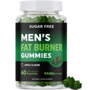 Menns fettforbrenner Gummier for vekttap | Grønn te, grønn kaffebønne, Garcinia Cambogia og ketoner | Belly fettforbrenner for menn vekttap Gummies | Apple Flavored, Pektin-basert | 60 gummier