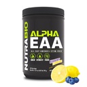 NutraBio Alpha EAA - all-dag aminosyrer for muskelvekst og hydrasjon - essensielle aminosyrer med nootropics & adaptogens- fullspektrum EAA BCAA pulver - 30 serveringer - Blåbær sitronade