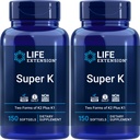 Livsforlengelse Super K, 150 Softgels (pakke med 2) med vitaminer K og K2
