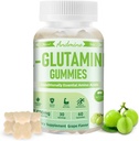 L-Glutamin Gummies 1000 mg, med Trehalose, L Glutamin kosttilskudd støtte intestinal, Økt immun- og muskelhelse, for voksne og barn, ikke-GMO, Vegan, Glutenfri, Grape Flavor, 60