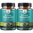 Natures Craft Liver Cleanse Detox & Repair 2 Pack Bundle - Herbal Lever Support Melk Thistle Supplement - Silymarin Melke Thistle Supplement med Dandelion Root, Choline, Beetroot & Artichoke Extract