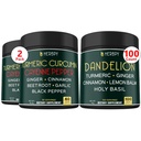 Bundle 7in1 Turmeric Curcumin & 6in1 Dandelion Supplement - Støtte hjerte, Digestion helse og immunsystem