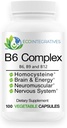 B6 Complex Vegansk vitamin B6, B9 Folat, B12 Metylkobalamin støtter kardiovaskulære, nevromuskulære, nervesystemet, Homocysteine, energi, blodcelle og bein helse 100 Caps