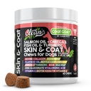 Laksolje Omega 3 Fiskeolje for hunder Hud og Coat Supplement ® Hundekollagen Aloe Vera Biotin Keratin Flaksfrø Nettle Leaf Sea Kelp Hyaluronsyre Brewers Yeast Vitamin A - Coat Goat