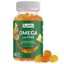 Vegansk Omega 3 Supplement Gummier – Algae Olje Plante Basert Vegansk DHA – Fiskeolje Alternativ med Flaksfrø & Algae – Ikke-GMO, Ingen Carrageenan – Hjerte, Hjerne og Øye Support – Lemon & Orange – 90 Gummies