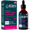E2H Uric Acid Support Supplement - Tart Cherry og Devil's Claw - støtter uric syre helse og nyrefunksjon Non-GMO - Vegan - 2 Fl Oz