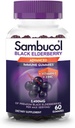 Sambucol Black Elderberry Gummies - Elderbær med sink og vitamin C for voksne, Sambucus Gummies, Immun støtte - 60 greve