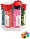 Ekstra stor pilleorganisator daglig, ukentlig, månedlig tilleggsflaske, søte Blossom Pill Dispenser med 7 XL sammenligninger, lettåpne piller Box for vitaminer, medisiner, etiketter inkludert (rød)