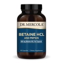 Dr. Mercola Betaine HCL & Pepsin - Digestiv støtte Supplement for pH-balanse - Aids Mineral & Nutrient Absorpsjon - Digestive Aid - Non-GMO, Glutenfri og soya-fri - 90 Kapsler (30 Serveringer)