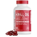 Bronson Antarctic Krill Oil 1000 mg med Omega-3s EPA, DHA, Astaxanthin og Fosfolipider 60 Softgels