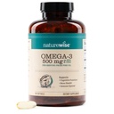 NatureWise Omega 3 Fish Oil - 500 mg per pill - EPA & DHA - Immunstøtte, Hjernehelse og optimal velvære - Gluten og soyafri, ikke-GMO - 180 Softgels[6-måneders forsyning]