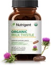 USDA Organic Milk Thistle Supplement 25:1 Ekstrakt, 8750 mg Styrke, Silymarin Supplement 280 mg, flytende organiske kapsler, lever helse og detox støtte, ikke-GMO, 60 tall