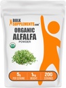 BulkSupplements.com Organic Alfafa Grass pulver - Alfalfa Supplement, Grønn Supermat pulver - Vegansk & Glutenfri, 5g per servering, 1kg (2,2 lbs) (Pack of 1)