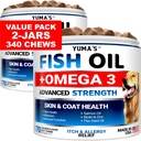 (2 Pack) Omega 3 Fiskeolje for hunder - 170 Chews - Hud og Coat Supplement - Omega 3 for hunder - Tørr og kløende hud relief behandling - Allergi støttehund Anti Shedding behandlinger - laks - Kylling Flavor