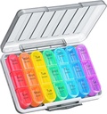 Zoksi Moisture-Proof piller Organizer 3 ganger om dagen, forseglet ukentlig pille boks 7 dag, store daglige piller Box Organizer, reisemedisinorganisator, bærbar pille container med 21 sammenligninger for å holde medisiner