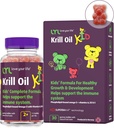 LYL Krill Olje Kid Gummy Bjørne med vitamin D 3, vitamin E og vitamin A - fosfolipid-Bound Omega 3 for sunn vekst og utvikling - Gummy Bjørne med oransje, Apple & Raspberry Smak (Pack of 30)