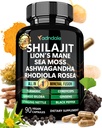 Adndale Shilajit Supplement. Pure Himalayan Organic Shilajit for menn og kvinner Kapsler med Sea Moss Ashwagandha Rhodiola Rosea Lions Mane. 90 greve