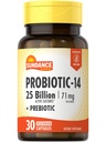 Sundance Probiotic-14 | 25 milliarder kulturer | 30 kapsler | med prebiotika | Vegetarisk, ikke-GMO, og Glutenfri Supplement