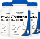 Nutricost L-Tryptophan 500 mg, 120 kapsler (3 flasker)