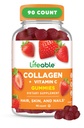 Livelig collagen Peptider Gummies | 100mg med vitamin C | Great Tasting Collagen Supplementer | Vegetarisk hår hud og negler Gummies | Kollagen Gummies for voksne, Menn, kvinner | 90 Gummies