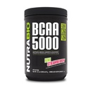 NutraBio BCAA 5000 pulver - Vegansk Fermentert BCAA - støtter lean muskelvekst, utvinning, utholdenhet - 60 serveringer - Kiwi Strawberry