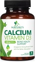 Kalsium Supplement 1200 mg - med vitamin D3 for best absorpsjon - støtter immunhelse, bein og tenner - Naturens kalsiumkarbonat + 1600 IE D3 - Flasket i USA for kvinner og menn - 60 tabletter