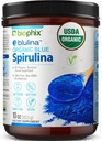 Biophix Blå Spirulina pulver Organic Bulina 10 oz - Algae Organic Spirulina pulver 283 serveringer - Superfood Supplement - Naturlig Blå Pigment - Espírulina en Polvo Organica Pura Azul