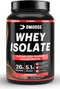 DMoose Whey Isolate Protein pulver I 26 g Protein I 5.1g BCAAS I Glutenfri Jeg bidrar til å opprettholde muskelmasse og redusere gjenopprettingstiden jeg sjokolade og vanilla I 30 serveringer