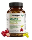 USDA Økologisk 100% ren tranebærfrøolje 940 mg, plantekilde Omega 3-6-9 fettsyrer, flytende organiske kapsler, urinhelse helse og hud helse støtte, 60 kapsler
