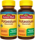 Natur laget kalium gluconate 550 mg, kosttilskudd for hjerte helse støtte, 100 tabletter, 100 dagers forsyning (pakke med 2)