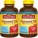 Naturlaget Flaksfrø Olje 1000 mg, Diett Supplement for hjerte helse støtte, 180 Softgels (pakke med 2)