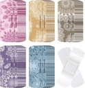 120 stk stoff kleslig fleksible bandasjer bulk assortert figurer og mønster små fargerike pene stoff bandages med ikke Stick Pad 3 x 1 tommer for kutt sår scrapes kvinner (Mandala)