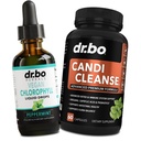 Klorofyll flytende dråper Body Detox & Candi Cleanse - Vegansk flytende klorofyll dråper Odor rengjøring Supplement Intern Deodorant - Ekstra styrke Probiotika Oral Herbal Oregano & Caprylic Acid Kapsler