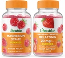 Livbar Magnesium + Melatonin 20mg, Gummies Bundle - Great Tasting, Vitamin Supplement, Glutenfri, GMO Free, Chewable Gummy